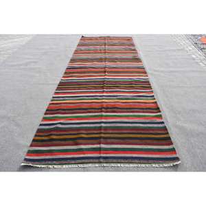 พรมขนสัตว์สีเบจแบบดั้งเดิม4.8 x 13.1ft ทำด้วยมือตุรกีพรมยางรองหลังสำหรับห้องนั่งเล่นห้องนอนห้องโถง-เย็บปะติดปะต่อกัน - Product Image 1