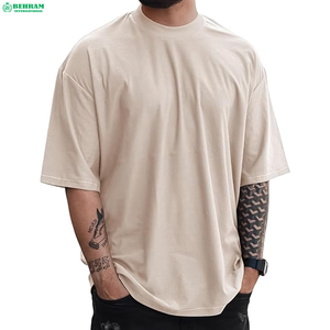Custom High Quality Eco-Friendly Breathable Heavy Weight Men's 100% Cotton Jersey Regular Fit Short Sleeves Ribbed Neck T-Shirts - Product Image 1