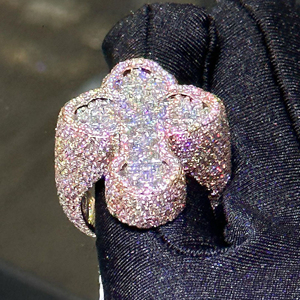 RB Gems Luxury 3D Shape 10K Rose Gold Baguette Cut Diamond <b>Ring</b> Iced VVS Moissanite Hip Hop Style for Men for Weddings - Product Image 4