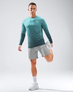 Camisas de manga larga de protección solar para hombres UPF 50 + Rash Guard para hombres SPF UV Pesca Senderismo Correr Entrenamiento Camiseta atlética - Product Image 1