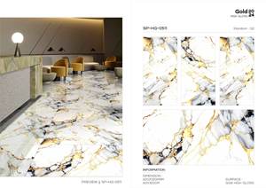 Dernière conception de marbre 600x1200mm appartement brillant porcelaine émaillée céramique grande taille carrelage mur sol dalles de pierre frittée carreaux - Product Image 3