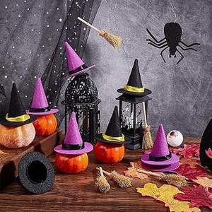 Pafu 2025 decoración de escena de fiesta de Halloween personalizable para muñecas suministros de vacaciones Mini sombrero de bruja de fieltro - Product Image 5
