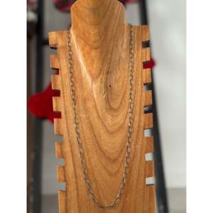 Collier Navajo en or 14 carats et or blanc/jaune, chaîne en argent sterling, perle, maillons trombone tendance, style religieux, cadeau idéal - Product Image 1