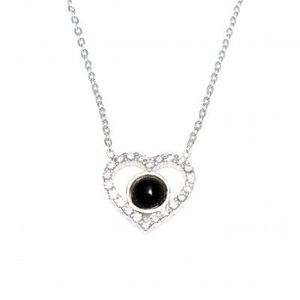 Siyah Ta 925 Ayar Gm KolyeDetayl Kalp Modeldeal HediyeHeart ekli - Product Image 5