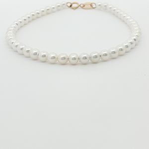 Bracelet en perles d'eau douce naturelles en or véritable 18 carats avec fermoir en or Bijoux unisexes élégants pour les fêtes, mariages et occasions chrétiennes - Product Image 3