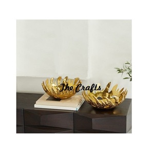 Aluminium White And Gold Color Chocolates <b>Bowl</b> <b>Set</b> Of Two Customized Size <b>Dessert</b> Serving <b>Bowl</b> At Cheap Price - Product Image 2