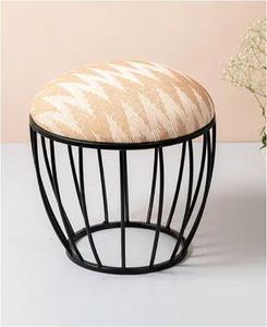 Black metallic <b>stool</b> sitting cage ottoman customized made in india usage home hotel room restaurant indoor outdoor living room - Product Image 3