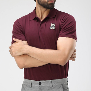 Camiseta de polo bordada ligera y cómoda para hombre, camiseta de polo bordada con diseño de logotipo personalizable al por mayor - Product Image 4