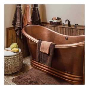 Vente chaude Moderne Autoportant Cuivre Baignoire Haute Qualité Trempage pour Salle De Bains Fabriqué Inde Prix Raisonnable Vintage - Product Image 4