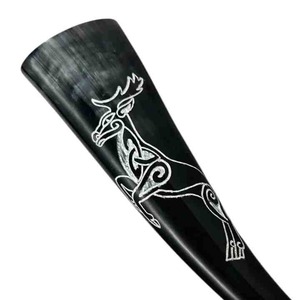 Rustic Buffalo Horn Viking <b>Mug</b> with Durable Iron Stand Handcrafted Medieval Tankard for Ale, Beer, and Mead Lovers - Product Image 3