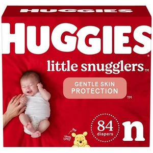 Couches pour bébé Huggies Little Snugglers, taille nouveau-né, 84 ct - Product Image 1