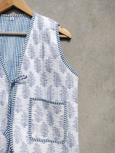 แจ็กเก็ตผ้าฝ้ายแขนสั้นสำหรับชายหญิง, สไตล์โบฮีเมียนแขนสั้นสำหรับใส่ได้ทั้งชายและหญิง - Product Image 5