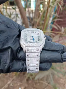 Arctic Monarch <b>Mens</b> Luxury Square Alloy Quartz Business Wristwatch Featuring Brilliant Moissanite Diamond Accents Bold Iced - Product Image 2