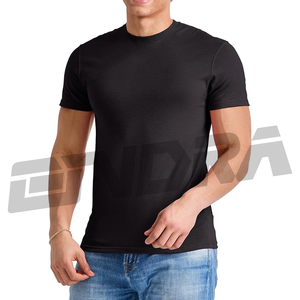 T-shirt à manches courtes et col rond pour hommes noirs en coton doux décontracté streetwear essentiel haut tendance coupe moderne respirant vêtements quotidiens - Product Image 1