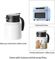 Vierges de sublimation double paroi en acier inoxydable 1000ML blanc isolé sous vide bouilloire à thé flacon cafetière
