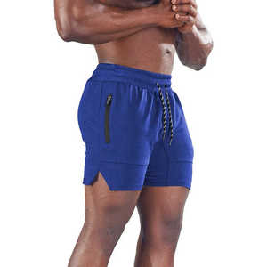 Short de sport d'entraînement de gym et de course à pied personnalisé pour hommes Vêtements d'entraînement décontractés à double couche et à motif solide - Product Image 1
