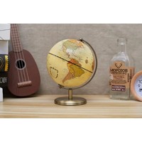 Globe terrestre avec support en métal - Design Art Déco - Globe miniature décoratif en aluminium fait main - Artisanat en métal