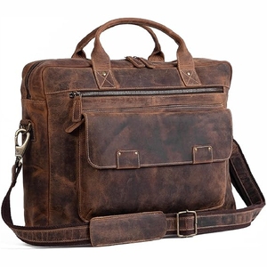 Bolso de oficina para ordenador portátil de cuero suave de calidad superior El mejor diseño con gran capacidad y correas ajustables - Product Image 3