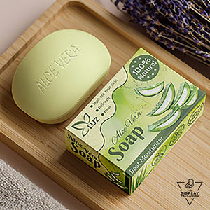 Caja de embalaje de jabón biodegradable ecológica de gama alta Tipo de carpeta de papel recubierto de laminación mate para cuidado personal - Product Image 1