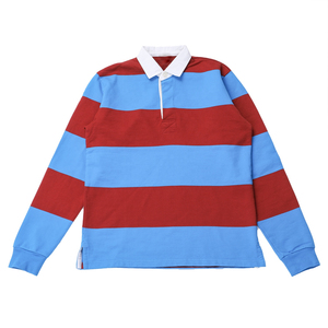 Logo brodé personnalisé Polo de rugby à rayures en jersey 100% coton à manches longues Vente en gros - Product Image 1