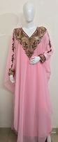 Abaya Cardigan Y2K à Paillettes de Haute Qualité, Écologique et Naturelle, Kaftan Arabe Long Entièrement Brodé et Fait Main