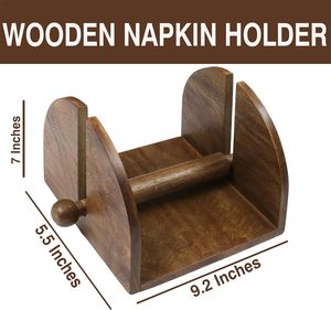 ที่ใส่ผ้าเช็ดปากทำจากไม้แนวชนบทสำหรับวางบนโต๊ะ-ที่ใส่ผ้าเช็ดปากทำจากไม้มะม่วงพร้อมฐานสักหลาด-ที่วางผ้าเช็ดปากสำหรับห้องครัว - Product Image 3