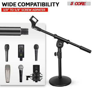 5Core Round Base <b>Desktop</b> Mic <b>Stand</b> Universal Desk Microphone Holder Table Top <b>Stands</b> - Product Image 5