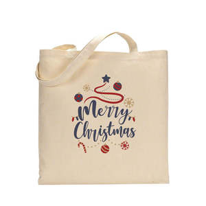 Sacs en coton à motif de sapin de Noël, thème festif pour les achats de Noël - Product Image 1