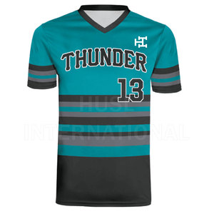 Pull-over col en V personnalisé pour hommes, vêtements de sport, maillot de baseball et de softball respirant cousu, vêtements d'équipe d'impression par sublimation de nom - Product Image 4