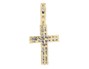 925 Sterling Silver Iced Out Moissanite Round Cut Diamond Cross Charm Pendentif Fine Hip Hop Bijoux pour Hommes - Product Image 3