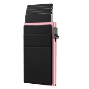 Mode grande capacité porte-carte de crédit portefeuille avec petite poche porte-carte en aluminium avec pince à billets vente chaude homme portefeuilles - Product Image 2