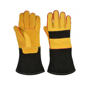 ถุงมือเชื่อมถุงมือหนังป้องกันแรงงานถุงมือหนังจากปากีสถาน - Product Image 1