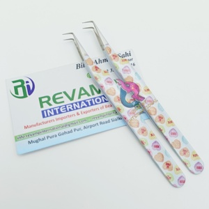 Coeurs de conversation personnalisés Pointe en fibre d'acier inoxydable durable Double pince à épiler Mince Précision durable à 90 degrés - Product Image 3