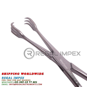Regal Impex RI-<b>PS</b>-1038 Surgical Grade German Stainless Steel Clamp <b>3</b> <b>3</b> Teeth 6 1/4 Inches Forceps CE Certified OEM Branding - Product Image 5