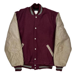 แจ็คเก็ตเบสบอลวาร์ซิตี้ผู้ชายสำหรับฤดูหนาว ปกตั้ง ปักโลโก้ด้านหน้า กันน้ำ ผ้าฝ้าย 100% รับสั่งทำ - Product Image 1