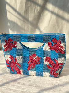 crab beaded tote <b>bag</b> Indian fully handcrafted for <b>women</b> handmade luxury evening party fashion handbag artwork design style - Product Image 4