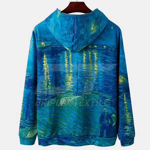 Hecho en el mejor material Sudaderas con capucha de sublimación Manga larga Fleece Street Wear Basics de moda Sudaderas con capucha mezcladas de algodón - Product Image 2