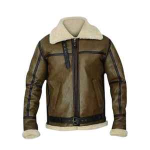 Veste en cuir pour homme, dernière mode, cuir d'agneau véritable, fermeture éclair, rembourrage en coton, col rabattu, manches longues, coupe classique - Product Image 1