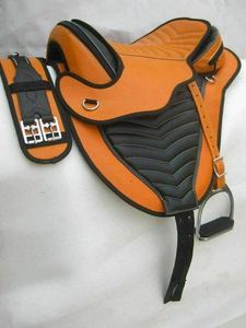 Sillín sintético a pelo naranja sintético cómodo de alta demanda + circunferencia a juego + todos los tamaños para caballos... - Product Image 3