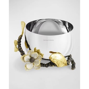 Tendance bols de service alimentaire en métal argenté forme personnalisée pour la maison et le mariage salade de table et bols de service sucrés - Product Image 4