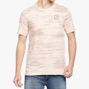 Gran oferta de camisetas con logotipo de cuello redondo para hombre, ropa de calle sólida, manga corta, secado rápido, punto ligero, algodón personalizable/fibra de Bambú - Product Image 1