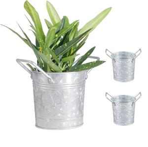 Maceta galvanizada de hierro ecológica con mango de forma redonda para uso en el hogar y el jardín para cultivar flores de múltiples plantas - Product Image 6