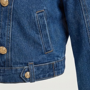 Veste en jean personnalisable pour femmes, couleur personnalisée, élégante, manches longues, grandes poches, blazer varsity, vêtement d'extérieur, streetwear décontracté - Product Image 5