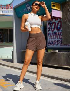 Athletic <b>Shorts</b> Waterproof Gym and Workout Elastic <b>Shorts</b> with Pocket <b>for</b> Running and Sports <b>women</b> yoga <b>shorts</b> - Product Image 4