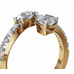 Enchanted <b>pearls</b> lab grown diamond <b>ring</b> in 9 kt 14 kt 18 kt yellow rose white gold for elegant bridal and everyday wear - Product Image 3