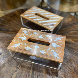 Caja de pañuelos con incrustaciones de nácar, soporte de lujo de gama alta OEM | ODM rectángulo de madera, con acrílico de Vietnam, novedad de 2023 - Product Image 2