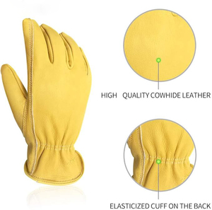 Guantes de conductor de cuero de vaca Guantes de jardín, perfectos para el trabajo general de almacén de conducción de camiones - Product Image 2