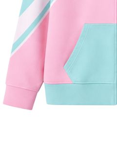 Sweat-shirt à capuche zippé pour homme, bleu menthe et rose bébé, bloc de couleur, doublure en polaire, décontracté, fermeture éclair sur le devant, streetwear d'hiver - Product Image 5