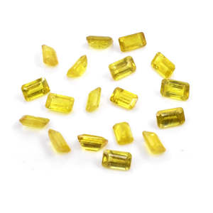 Piedra de Zafiro Amarillo Natural de Bangkok Grado AAA, Corte Esmeralda/Ovalado Calibrado de 3x5mm y 4x6mm, 8mm de Altura, Color Rojo - Product Image 1