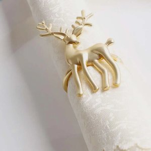 Anillos de Servilleta Metálicos con Diseño de Hoja y Brillo Dorado para Decoración de Mesa en Hogares, Bodas, Banquetes, Hoteles - Product Image 2